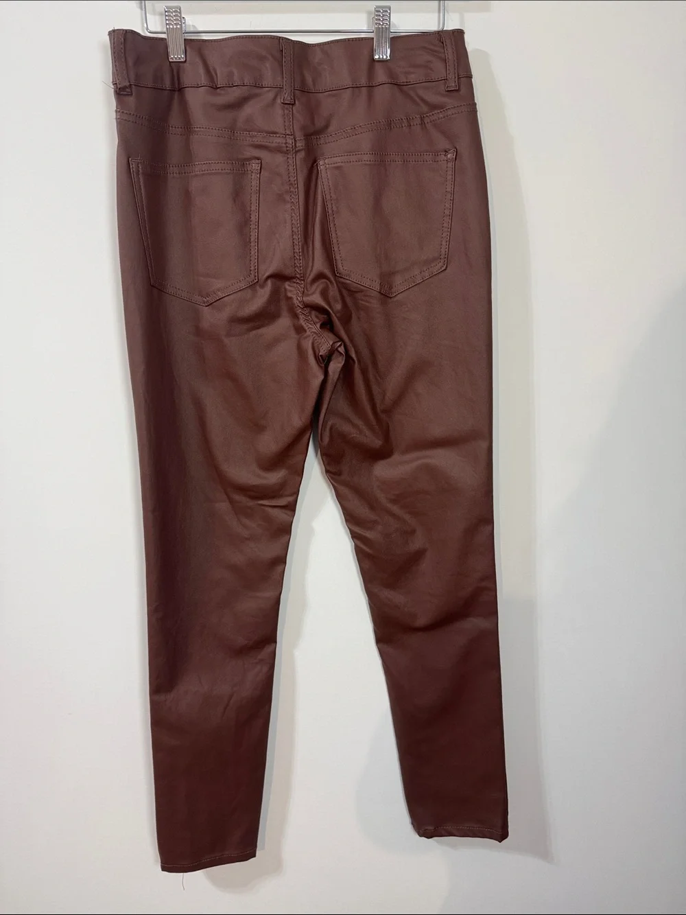 Madden Girl Junior’s Faux Leather Brown High Waisted Skinny Pants - Size 11